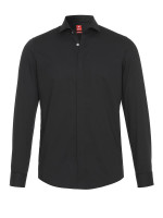 Pure Hemd SLIM FIT UNI POPELINE schwarz mit Cutaway Kragen in schmaler Schnittform