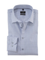 Chemise Olymp NO. SIX PRINT blanc avec col New York Kent en coupe super étroite