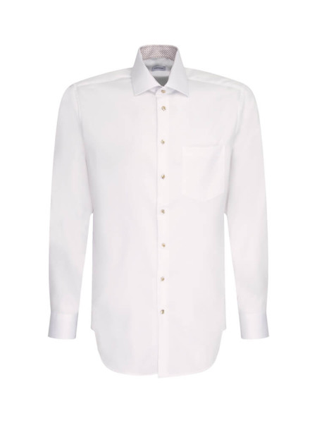 Chemise Seidensticker MODERN TWILL blanc avec col Business Kent en coupe moderne