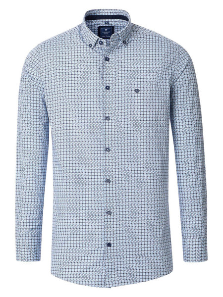 Redmond Hemd COMFORT FIT PRINT hellblau mit Button Down Kragen in klassischer Schnittform