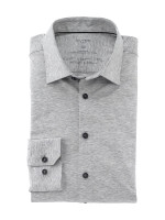 Chemise Olymp NO. SIX JERSEY gris avec col Kent urbain en coupe super étroite