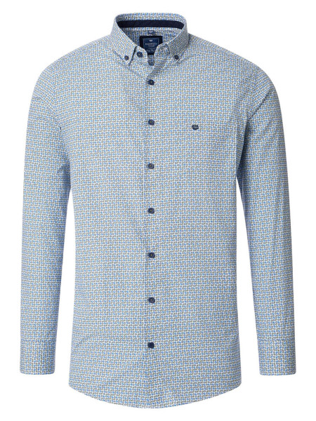 Redmond Hemd COMFORT FIT PRINT grün mit Button Down Kragen in klassischer Schnittform