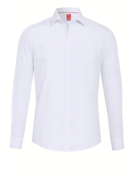 Chemise Pure SLIM FIT UNI POPELINE blanc avec col Kent en coupe étroite