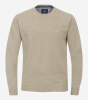 Redmond Pullover REGULAR FIT STRICK beige mit Rundhals Kragen in klassischer Schnittform