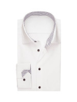 Chemise Seidensticker SLIM TWILL blanc avec col Business Kent en coupe étroite