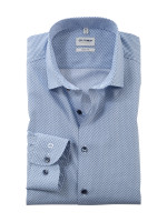 Chemise Olymp LEVEL 5 PRINT bleu clair avec col Kent moderne en coupe étroite