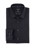 Chemise Olymp LUXOR modern fit JERSEY bleu foncé avec col Nouveau Kent en coupe moderne