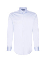 Chemise Seidensticker MODERN SATEEN bleu clair avec col Nouveau Kent en coupe moderne