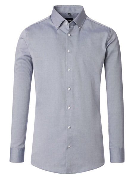 Venti Hemd MODERN FIT FEIN OXFORD mittelblau mit Button Down Kragen in moderner Schnittform