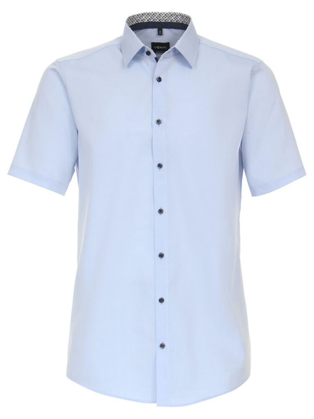 Chemise Venti MODERN FIT UNI POPELINE bleu clair avec col Kent en coupe moderne