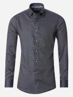 Chemise Venti MODERN FIT STRUCTURE brun avec col Button Down en coupe moderne